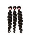 Natural Color Loose Wave Brazilian Virgin Hair Lace Frontal Free Part With 3pcs Weaves 