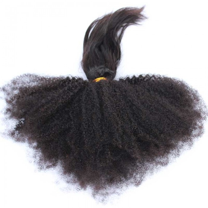 Natural Color Afro Kinky Curly Braid In Bundle Hair Weaves