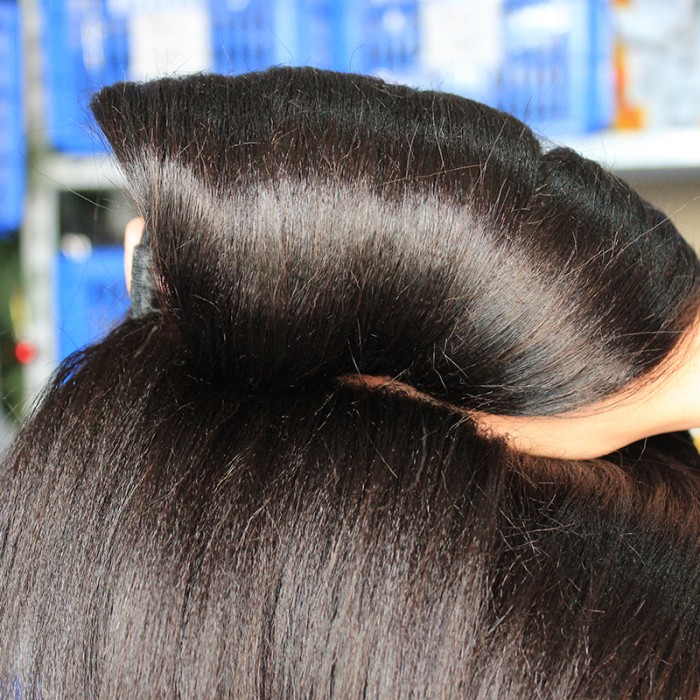 Malaysian Virgin Human Hair Natural Color Yaki Straight Hair Weave