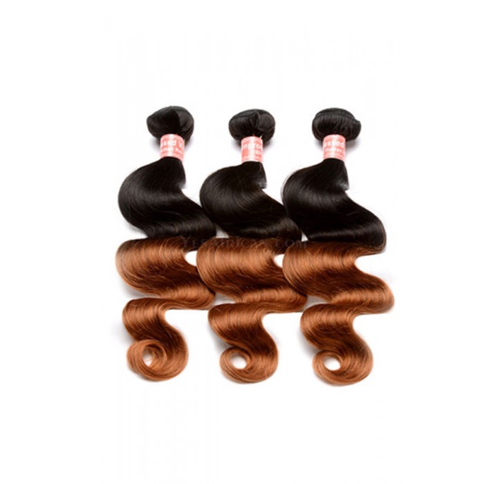 Ombre Hair Weave Color1b 30 Body Wave Virgin Human Hair 3 Bundles