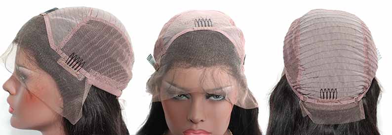 CAP6-Lace Front Wig With Net Cap Have Combs and Straps.